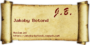 Jakoby Botond névjegykártya